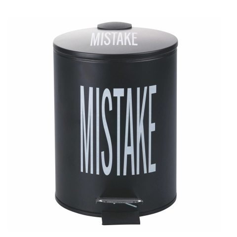 Pattumiera nera con pedale secchio estraibile 3l Mistake Bigismore Promozione