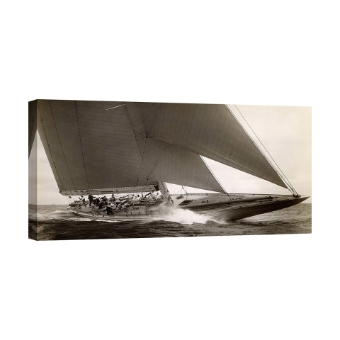 Quadro stampa barca a vela vintage J Class Sailboat, 1934 Edwin Levick Promozione