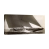 Tableau impression voilier vintage J Class Sailboat, 1934 Edwin Levick Promotion