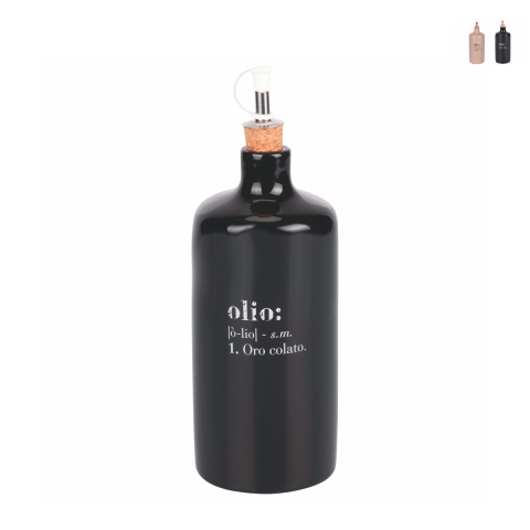 Huilier en céramique 866 ml avec bouchon en liège et bec Victionary Promotion