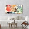 Abstraktes Bild Herzen und Kreise Leinwanddruck Pop Love 2 Peter Winkel Verkauf