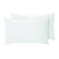 Set 2 federe per cuscini 50x80cm in cotone bianco con patella Toronto Promozione