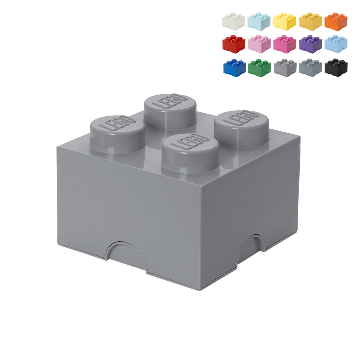Contenitore quadrato impilabile a mattoncino LEGO Brick 4 bottoncini Promozione Contenitore quadrato impilabile a mattoncino LEGO Brick 4 bottoncini Promozione