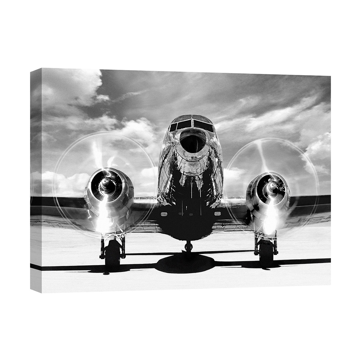 Tableau impression sur toile noir et blanc avion vintage Airplane taking off Promotion Tableau impression sur toile noir et blanc avion vintage Airplane taking off Promotion