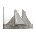 Impression en noir et blanc sur toile voilier Columbia & Shamrock 1901 Promotion