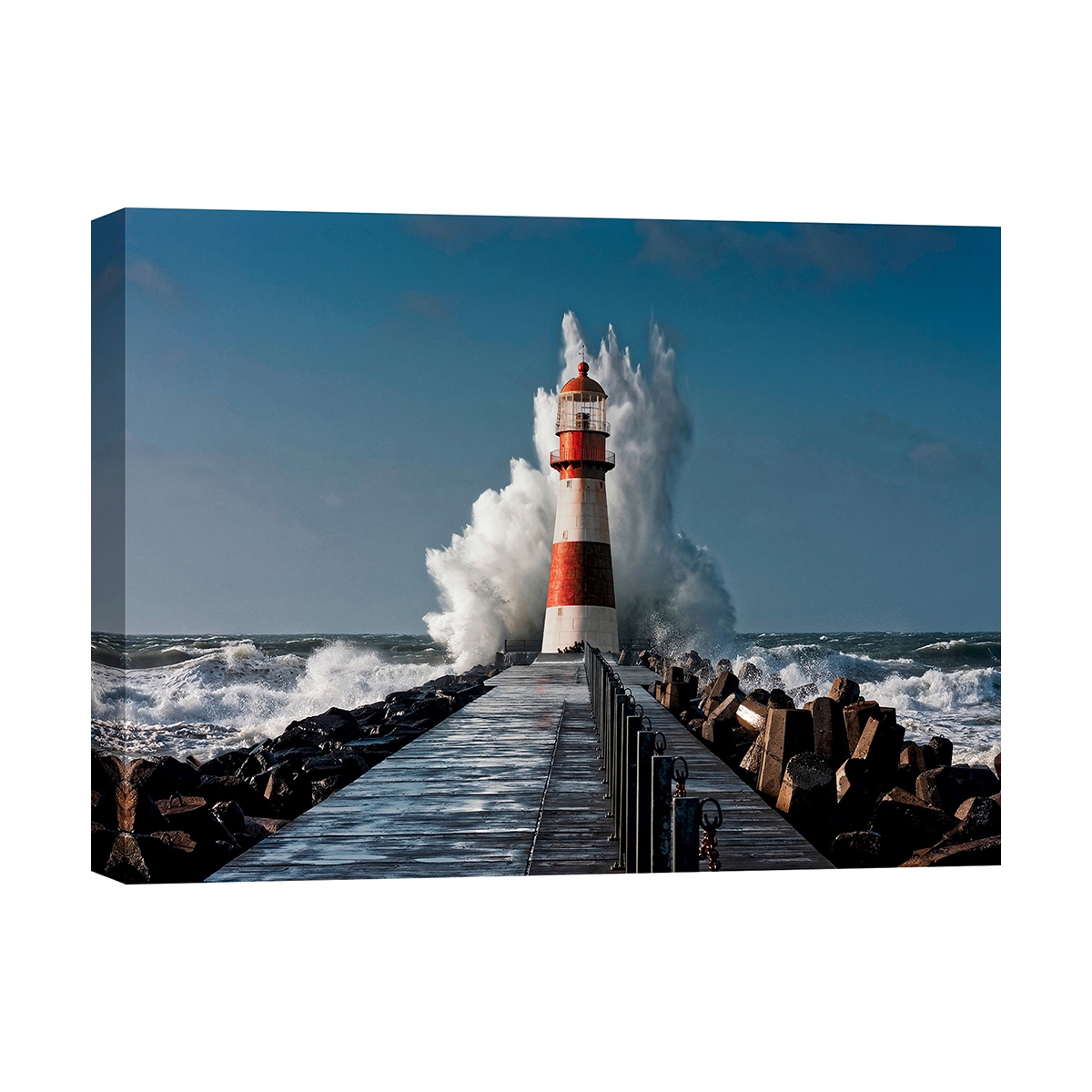 Fotoleinwanddruck Leuchtturm im Mittelmeer Aktion Fotoleinwanddruck Leuchtturm im Mittelmeer Aktion