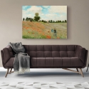 Stampa su tela quadro impressionista Campo con papaveri di Claude Monet Saldi
