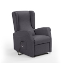 Poltrona relax in tessuto 2 motori con ruote e lift alzapersona Trilly Saldi