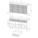Madia credenza soggiorno design moderno beige 3 cassetti 3 ante Bitter Stock