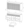 Madia credenza soggiorno design moderno beige 3 cassetti 3 ante Bitter Stock