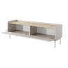 Mobile porta TV basso moderno 2 ante a ribalta beige 153x50x38 Bitter Sconti
