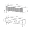 Mobile porta TV basso moderno 2 ante a ribalta beige 153x50x38 Bitter Stock