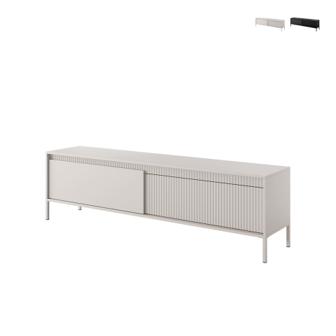 Mobile porta TV basso da salotto soggiorno design moderno 2 ante Kergi Promozione