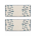 Set 2 piatti rettangolari da portata in ceramica 36x16cm Marechiaro Promozione
