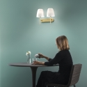 Applique double lumière intérieur métal doré verre blanc Ares AP2 Vente