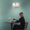 Applique double lumière intérieur métal doré verre blanc Ares AP2 Vente