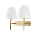 Applique double lumière intérieur métal doré verre blanc Ares AP2 Offre