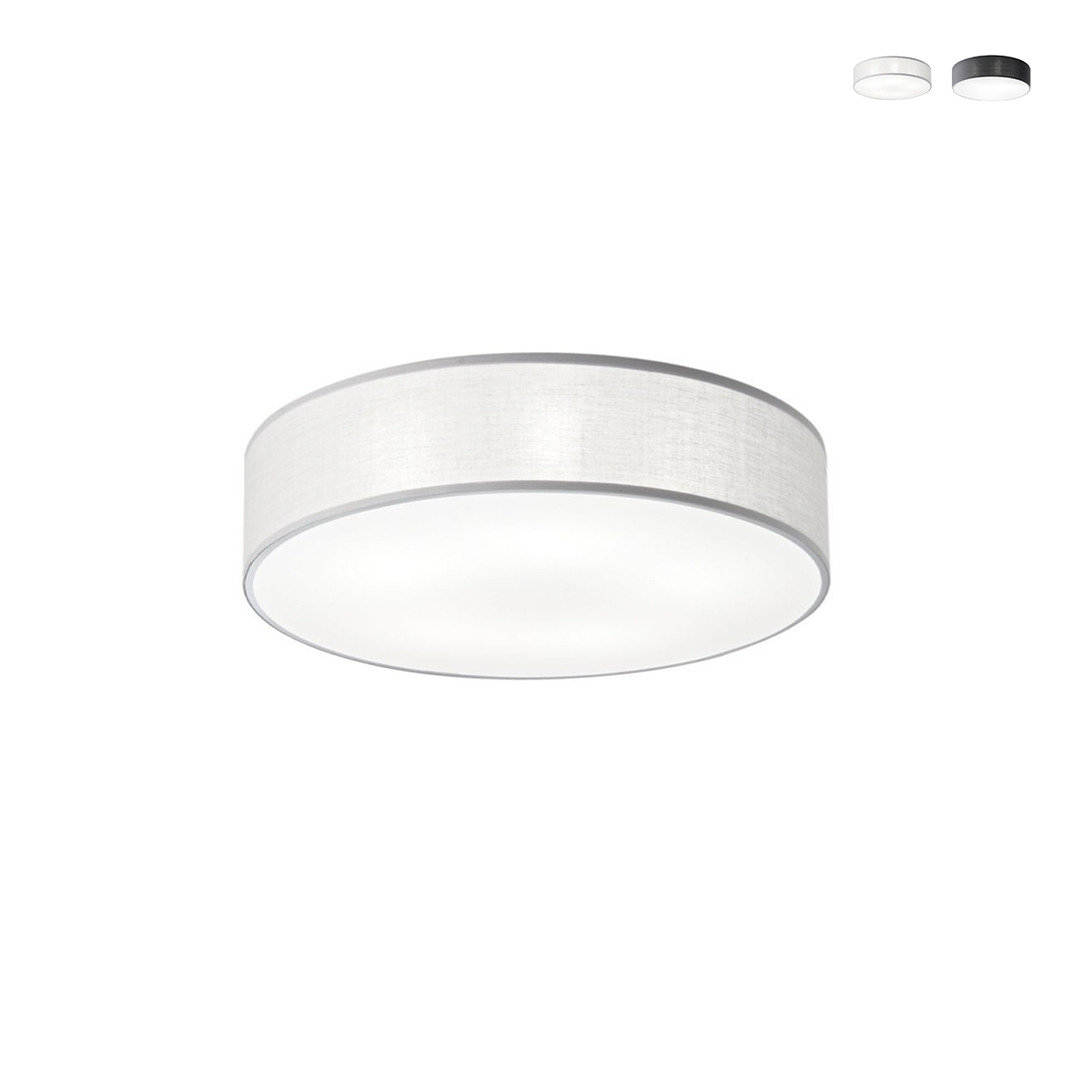 Plafonnier moderne rond 57 cm en métal et tissu coloré Capital Promotion Plafonnier moderne rond 57 cm en métal et tissu coloré Capital Promotion