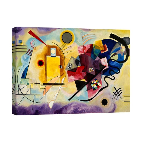 Quadro astratto moderno stampa su tela Yellow, Red & Blue Kandinsky Promozione
