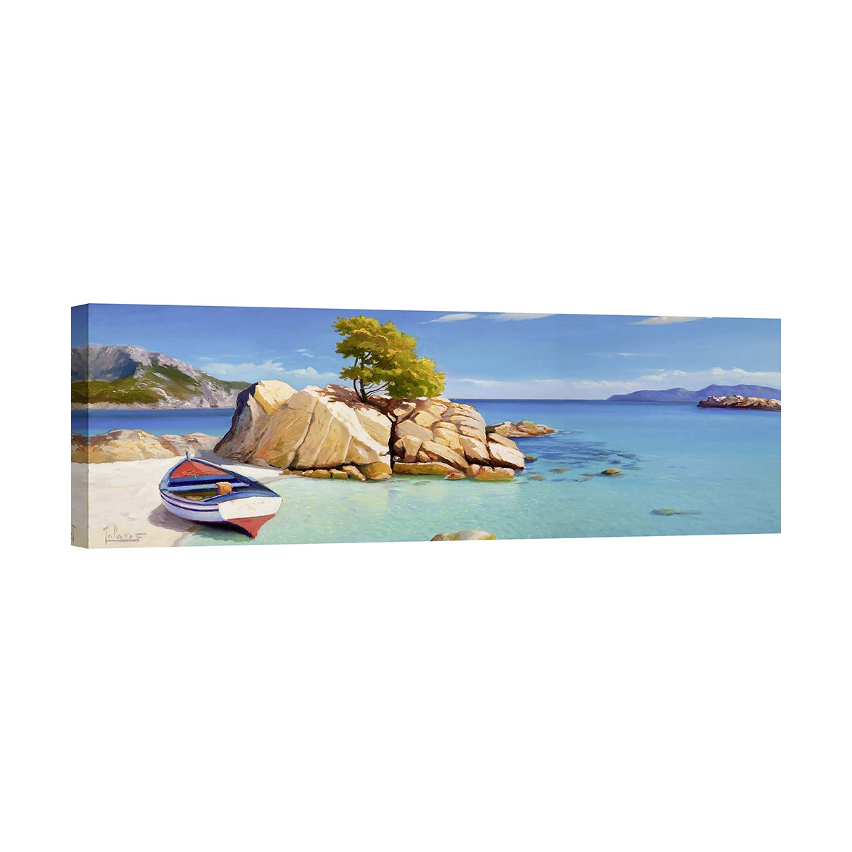 Quadro stampa su tela paesaggio marino Cala Smeraldo Adriano Galasso Promozione Quadro stampa su tela paesaggio marino Cala Smeraldo Adriano Galasso Promozione