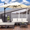 Ombrellone da giardino laterale 3x3 retrattile in alluminio Antibes Vendita
