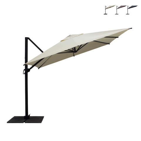 Antibes seitlicher Garten-Sonnenschirm 3x3 m aus Aluminium, einziehbar Aktion