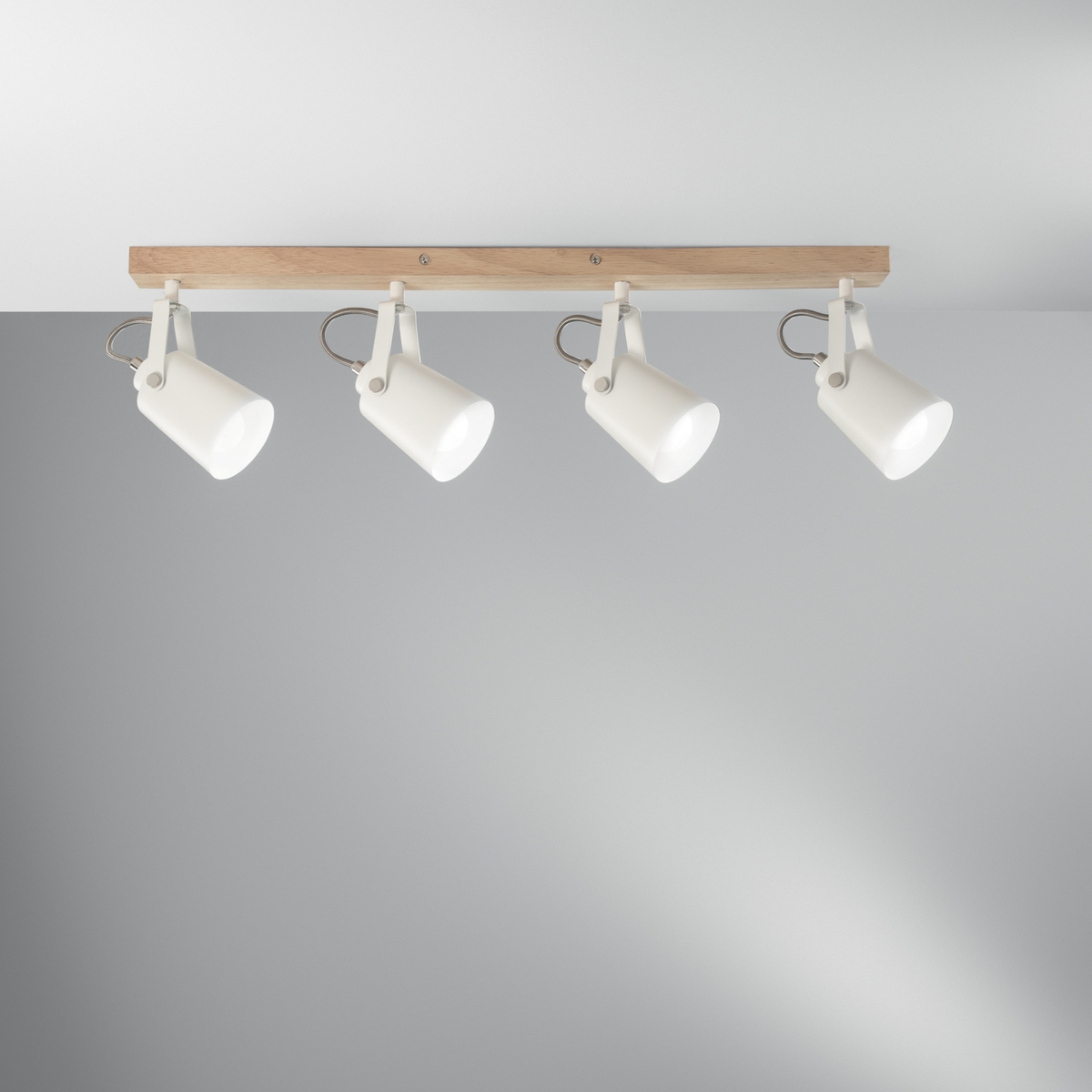 Deckenleuchte Holz Metall Schiene vier schwenkbare Lichter Eda LS4 Aktion Deckenleuchte Holz Metall Schiene vier schwenkbare Lichter Eda LS4 Aktion