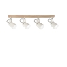 Lampada da soffitto legno metallo binario quattro luci orientabili Eda LS4 Offerta