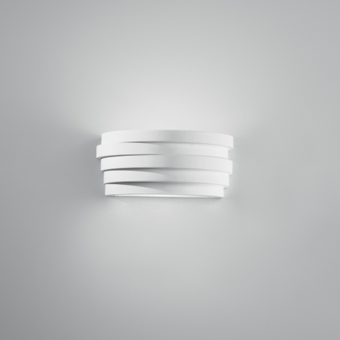 Applique in gesso verniciabile con diffusore in vetro satinato Flow Promozione