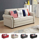Divano Pronto Letto Componibile in Tessuto con Cuscini Sweet Dreams Vendita