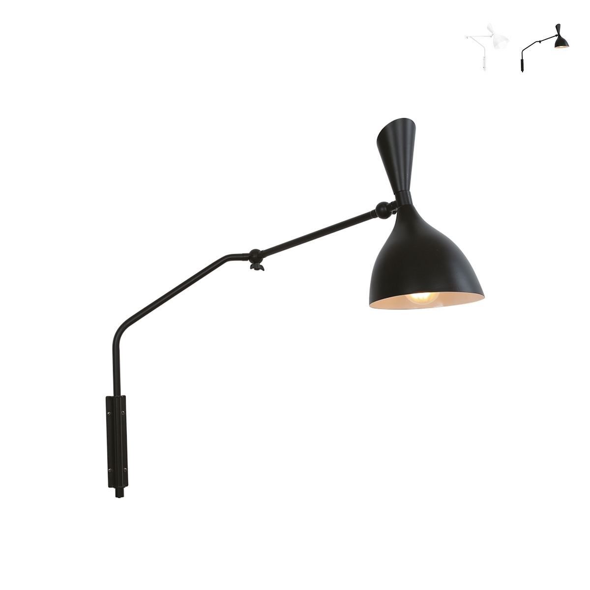 Applique in metallo con luce paralume orientabile stile industriale Morgan Promozione Applique in metallo con luce paralume orientabile stile industriale Morgan Promozione