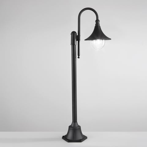 Lampadaire de jardin extérieur en aluminium noir h130 cm Pavia Promotion
