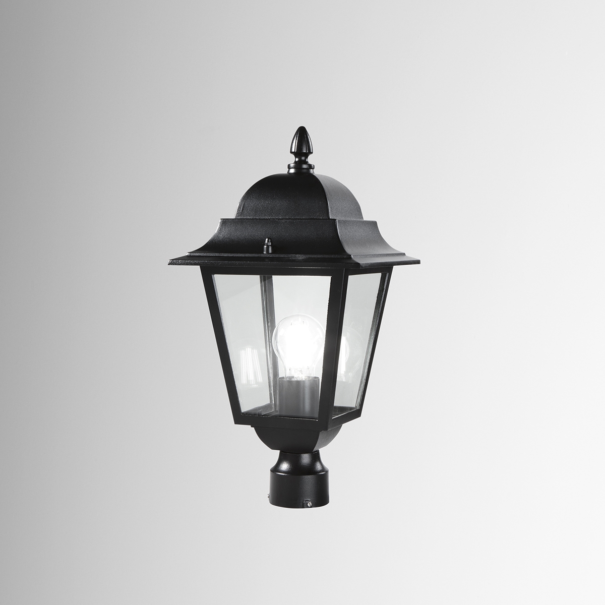 Tête de lampadaire de jardin style classique en aluminium et verre Roma Promotion Tête de lampadaire de jardin style classique en aluminium et verre Roma Promotion