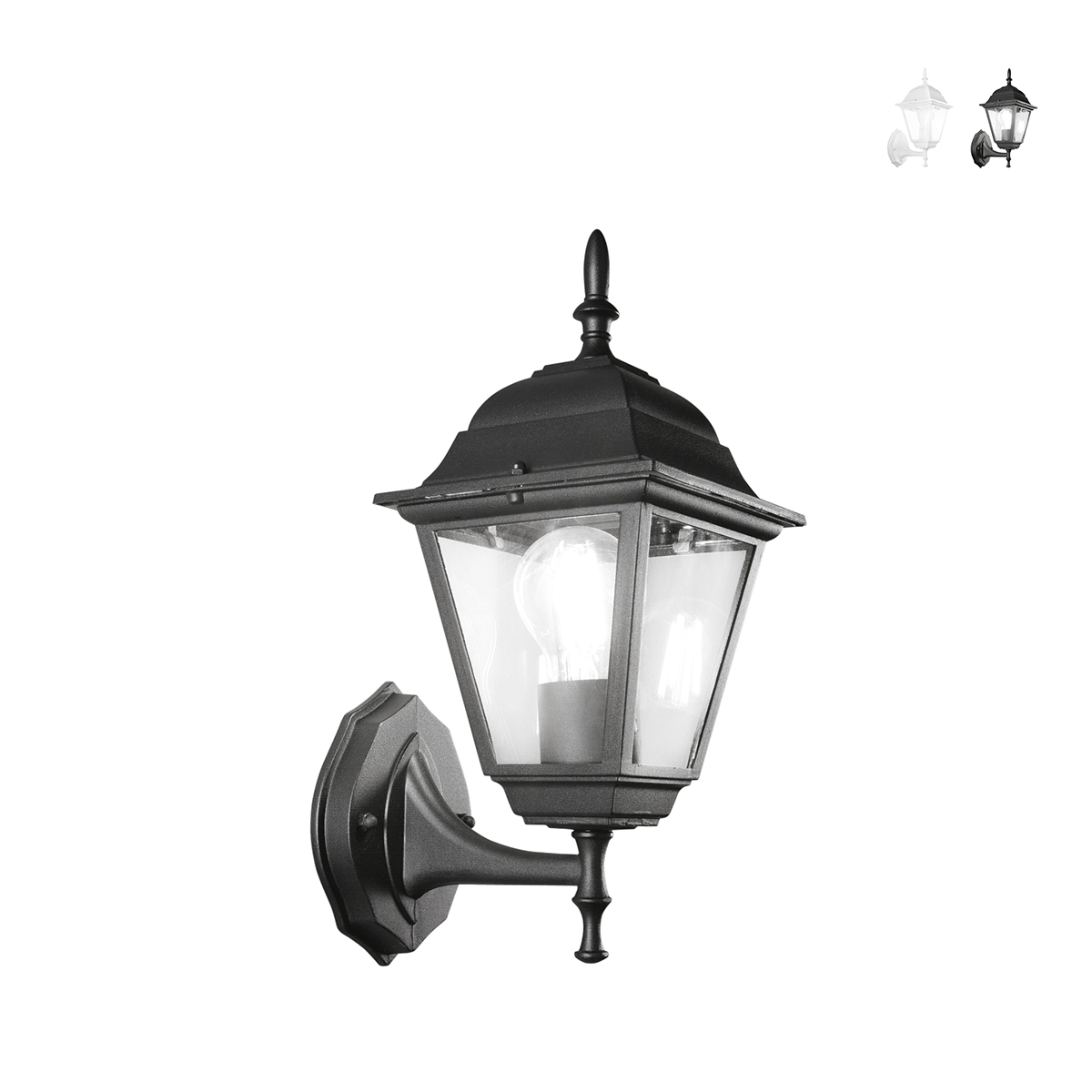 Applique da esterno lanterna stile classico alluminio vetro Roma Uplight Offerta