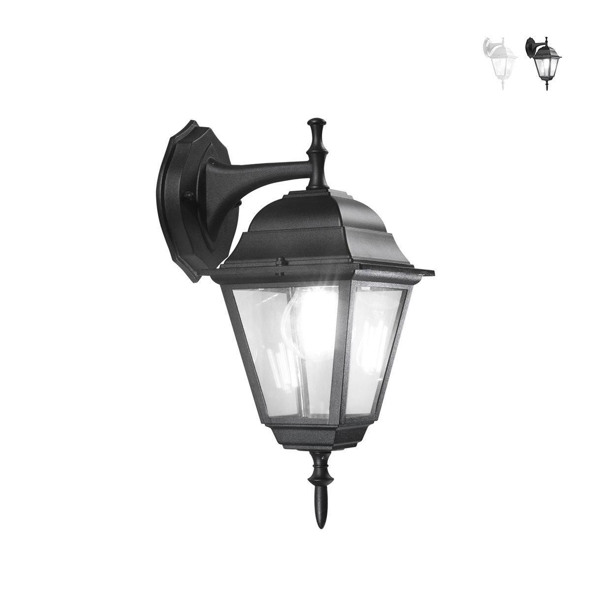Lanterna da esterno parete giardino in alluminio e vetro Roma Downlight Promozione Lanterna da esterno parete giardino in alluminio e vetro Roma Downlight Promozione