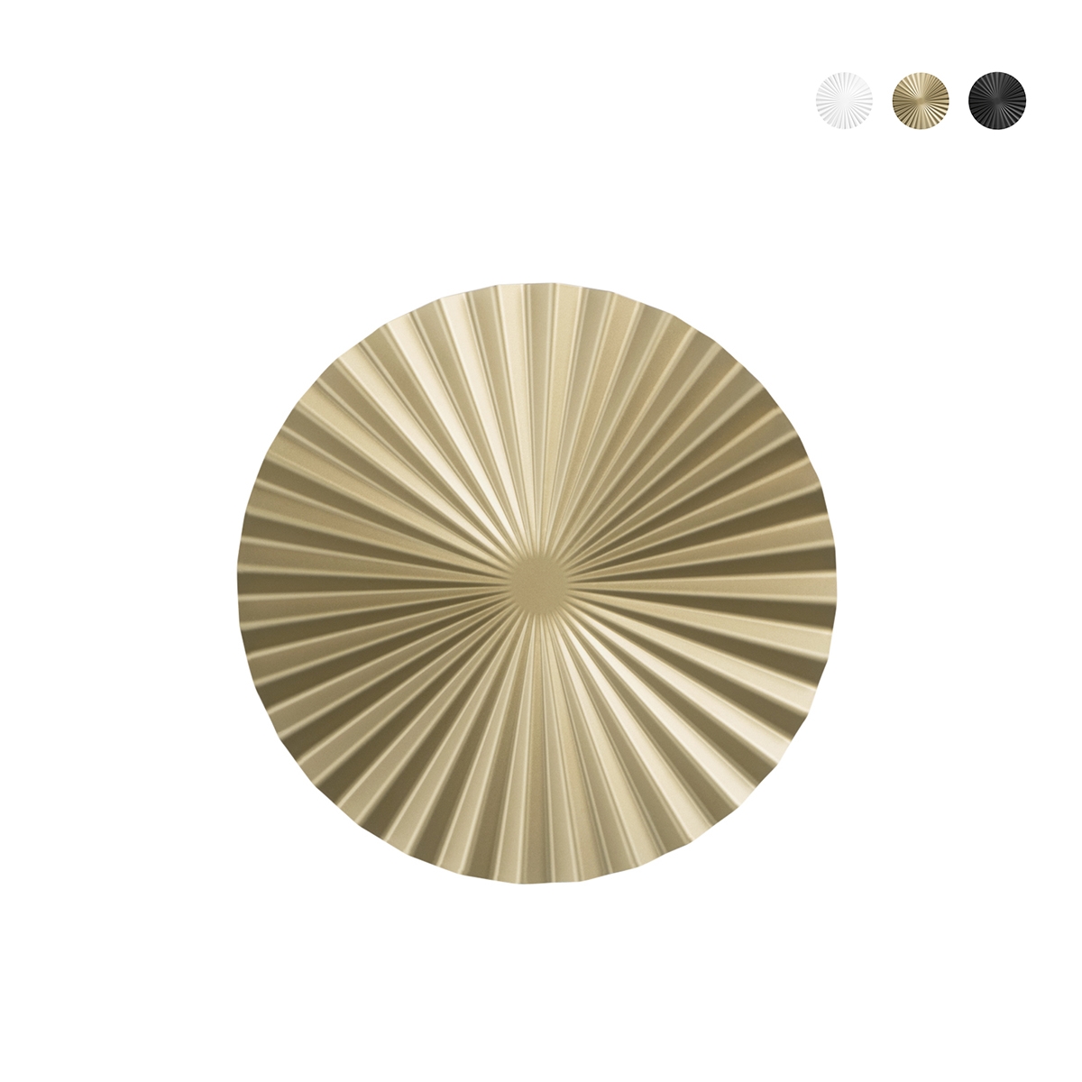 Applique LED ronde en métal plissé style vintage Anadara Promotion Applique LED ronde en métal plissé style vintage Anadara Promotion