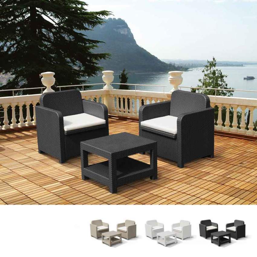 Salon de Jardin et Fauteuils extérieurs Grand Soleil Giglio Bar Poly-Rotin 2 Places Promotion Salon de Jardin et Fauteuils extérieurs Grand Soleil Giglio Bar Poly-Rotin 2 Places Promotion