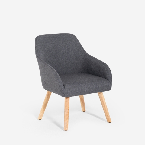 Sedia poltroncina stile nordico per cucina sala da pranzo grigio Yamori Promozione