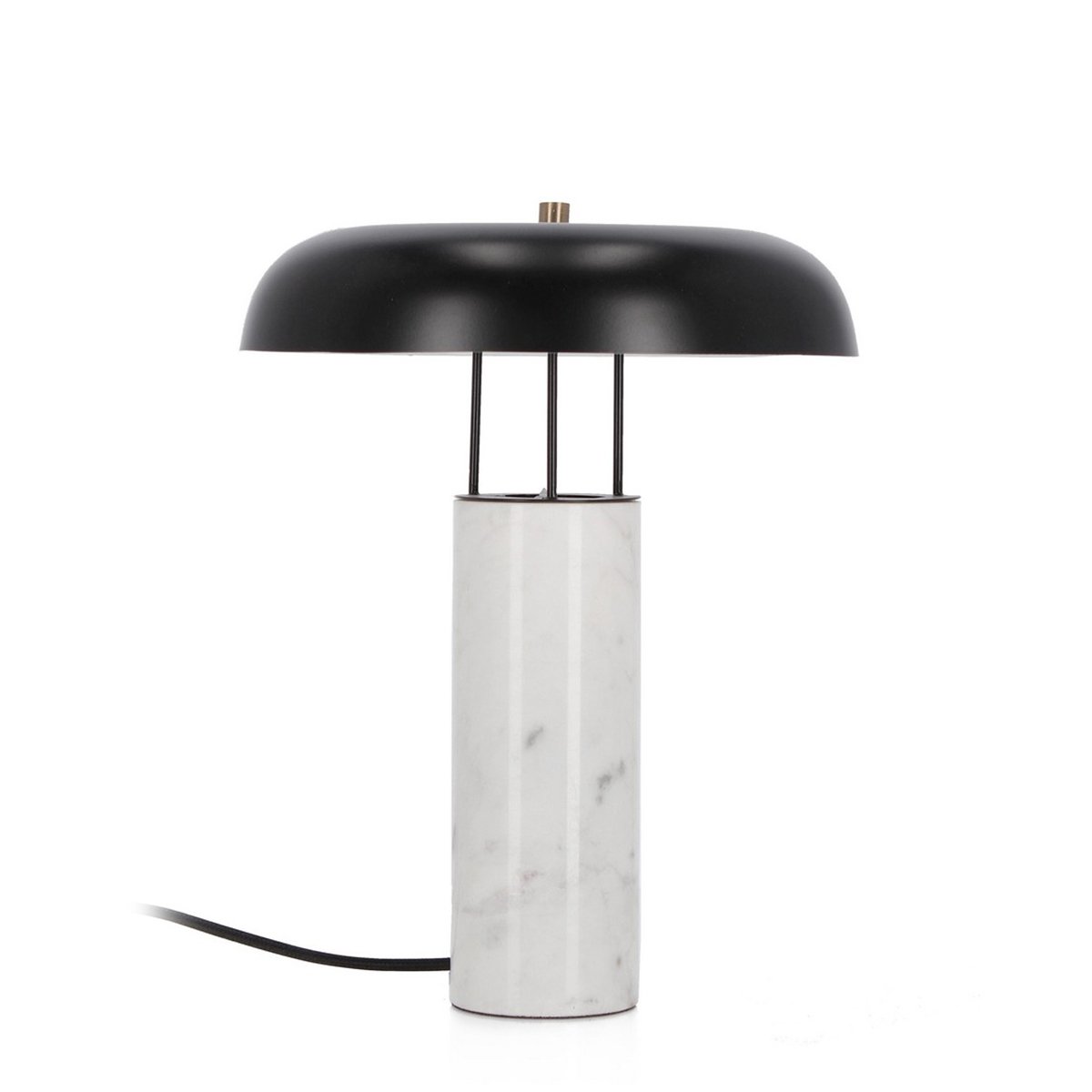 Lampe de table moderne base en marbre blanc et abat-jour en métal Kaithal Promotion Lampe de table moderne base en marbre blanc et abat-jour en métal Kaithal Promotion