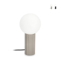 Lampada da tavolo stile minimale Ø15x30cm paralume tondo vetro Delphine Promozione