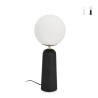 Lampada da tavolo design moderno paralume tondo in vetro opaco Delphine  Stock