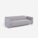 Canapé-lit 3 places inclinable clic-clac en tissu beige Gamma Offre