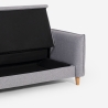Divano letto 3 posti reclinabile clic clac in tessuto beige Gamma Sconti