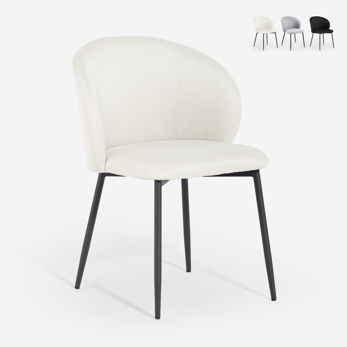 Moderner Esszimmer- und Küchenstuhl aus Designstoff Kadim Angebot Moderner Esszimmer- und Küchenstuhl aus Designstoff Kadim Angebot