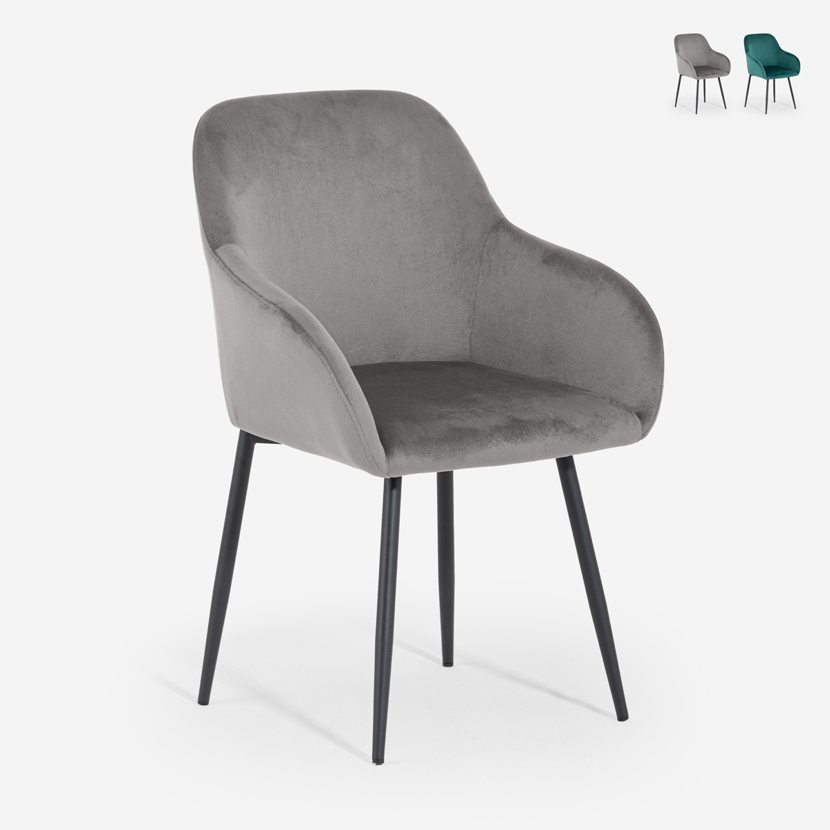 Chaise fauteuil en velours avec accoudoirs pour salle à manger Karta Promotion Chaise fauteuil en velours avec accoudoirs pour salle à manger Karta Promotion