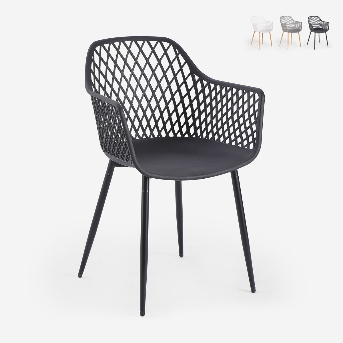 Sedia da cucina moderna di design in polipropilene con braccioli Vetra Promozione Sedia da cucina moderna di design in polipropilene con braccioli Vetra Promozione