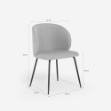 Sedia imbottita elegante in tessuto per cucina e sala da pranzo Kasva 
