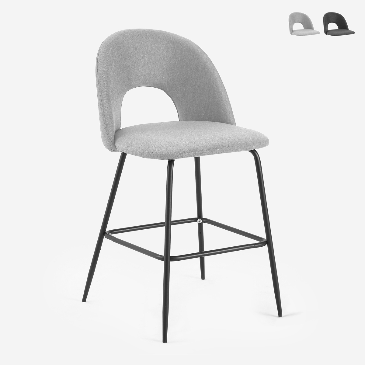 Tabouret de bar moderne avec dossier en tissu Tiren pour bar et cuisine Promotion Tabouret de bar moderne avec dossier en tissu Tiren pour bar et cuisine Promotion