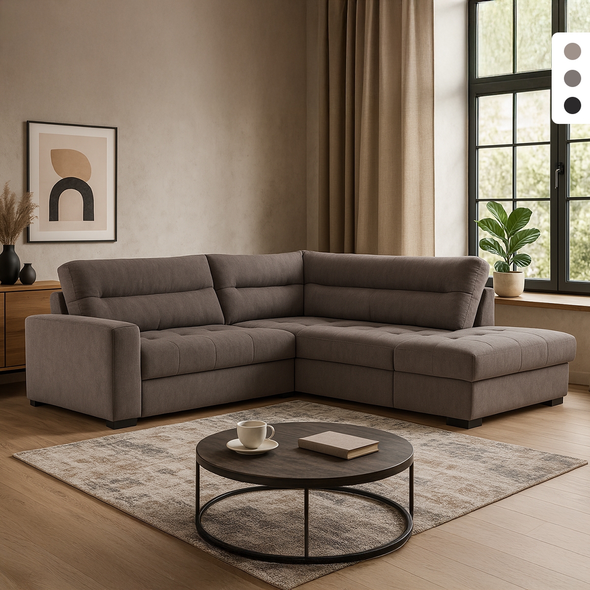 Moderner 3-Sitzer Ecksofa aus Stoff mit rechter Ottomane Rocca Aktion Moderner 3-Sitzer Ecksofa aus Stoff mit rechter Ottomane Rocca Aktion