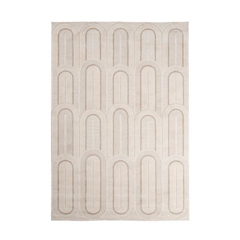 Tappeto per salotto camera da letto 160x230 moderno crema grigio Zina Promozione
